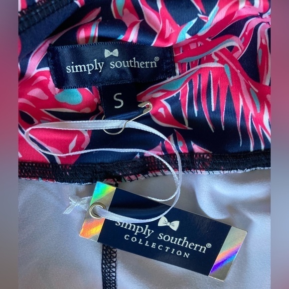 Simply Southern Yoga Legging Paradise Navy Palm Size Small NWT New With Tags - Picture 6 of 11
